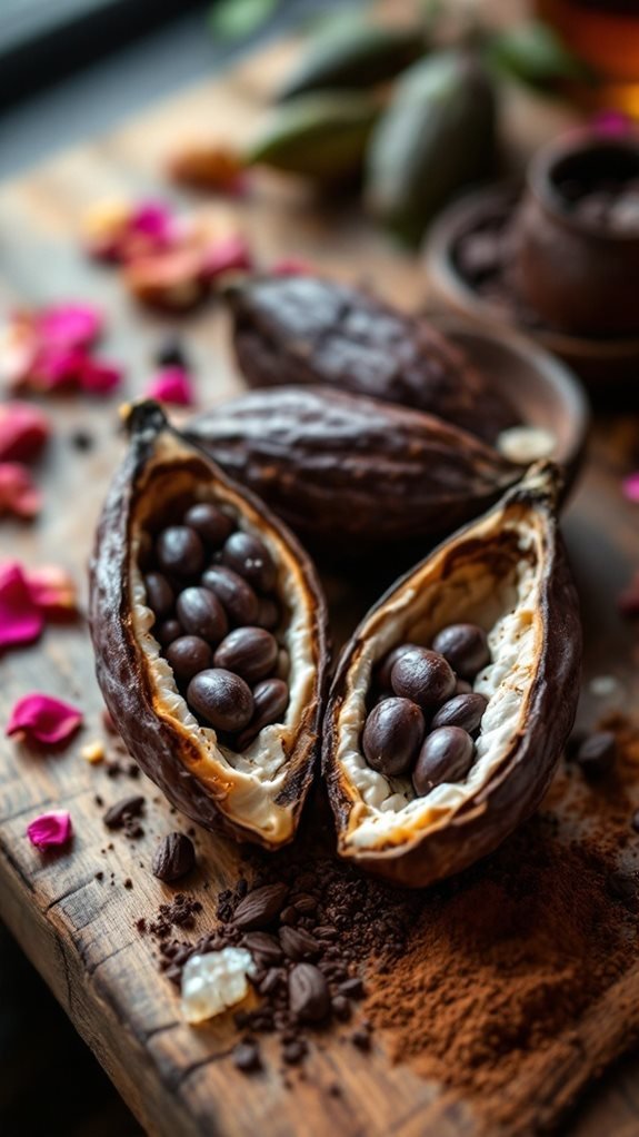 chocolate bean from tropical regions